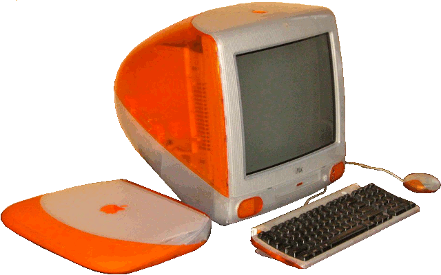 Orange iBook and iMac