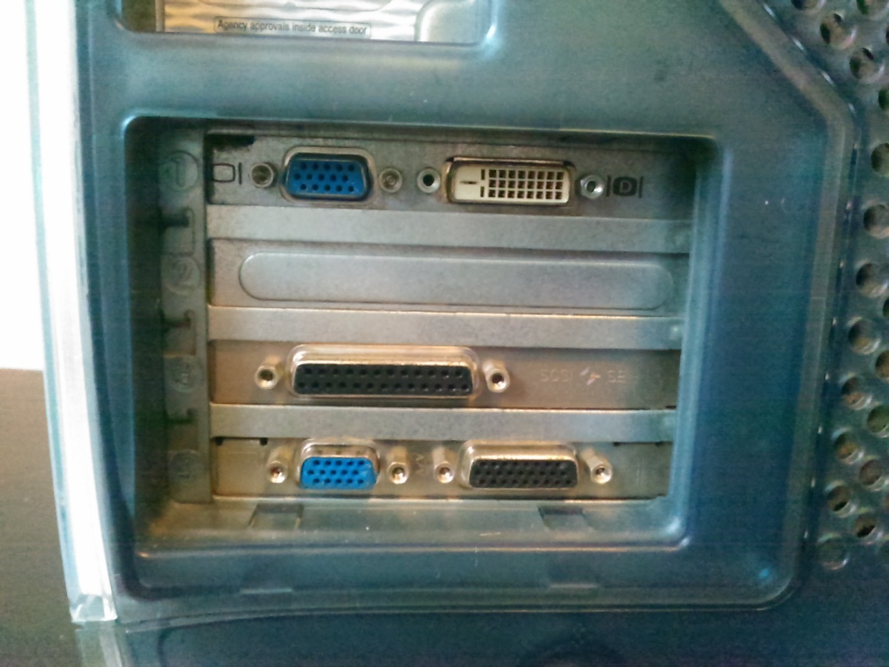 Ports on the back of the computer
